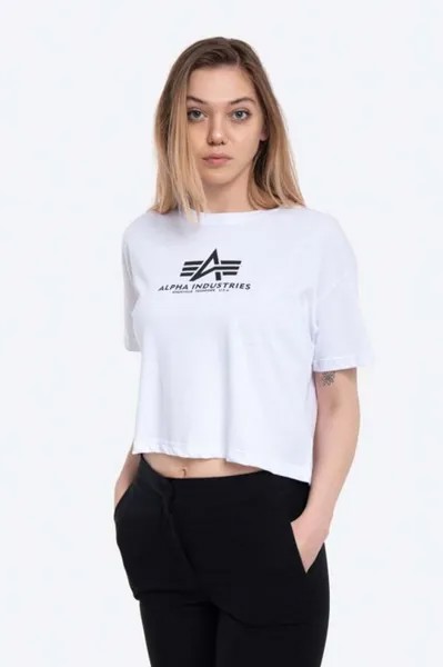 Хлопковая футболка Basic T COS Alpha Industries, белый