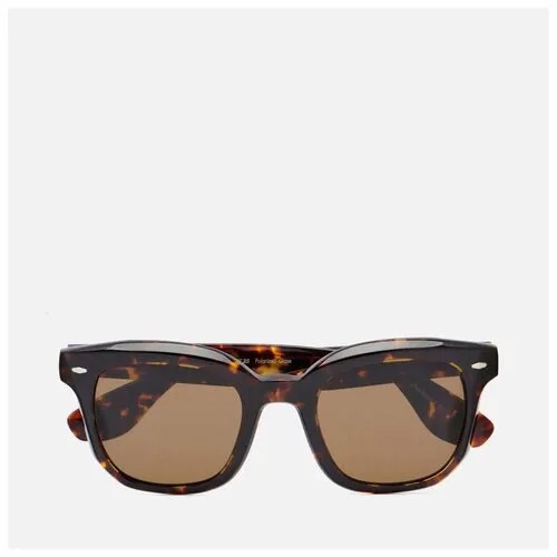 Солнцезащитные очки Oliver Peoples, прямоугольные, оправа: пластик, с защитой от УФ, поляризационные, коричневый