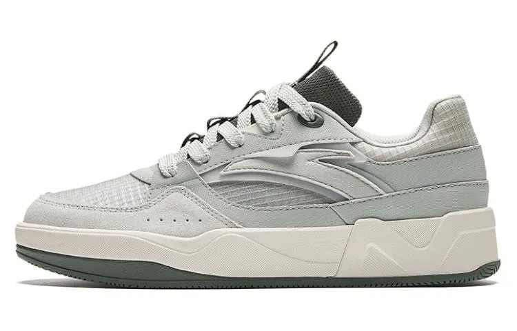 Кроссовки ANTA Life Collection Skateboarding Shoes Women's Low-top White-gray-green/plain Brocade Green, зеленый