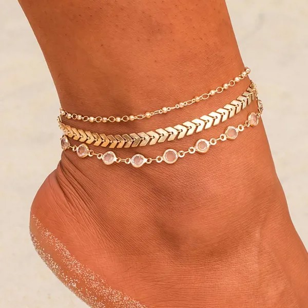 Sequ Anklet Set Мода Браслет ручной работы Лодыжка для женщин Ноги Цепи Пляж Босонога ювелирные изделия