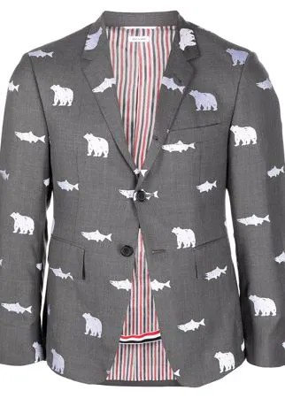 Thom Browne однобортный пиджак с принтом