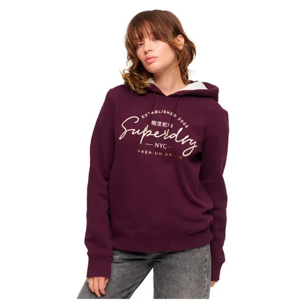 Худи Superdry Luxe Metallic Logo, красный