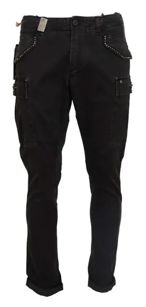 MASONS Pants Черные хлопковые брюки-карго стрейч с украшением IT50/W36/L 260 долларов США