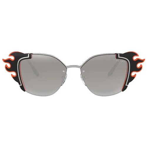 Солнцезащитные очки Prada, прямоугольные, оправа: металл, для женщин, черный