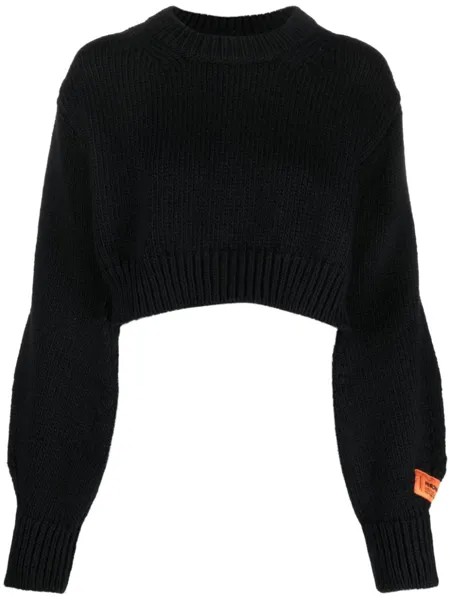 Укороченный шерстяной топ Heron Preston, черный