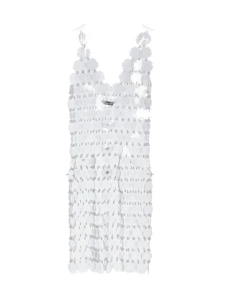 Прозрачное мини-платье с пайетками Paco Rabanne