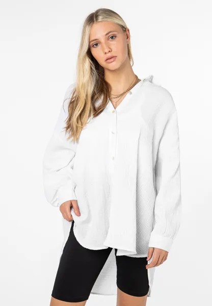 Блузка-рубашка MUSSELIN LONG Sublevel, цвет white