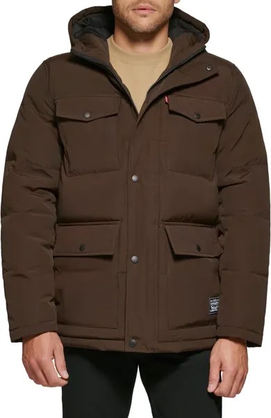 Парка Arctic Cloth Four-Pocket Hooded Parka Jacket Levi's, цвет Dark Brown