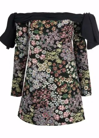 Giambattista Valli платье с открытыми плечами и цветочной вышивкой
