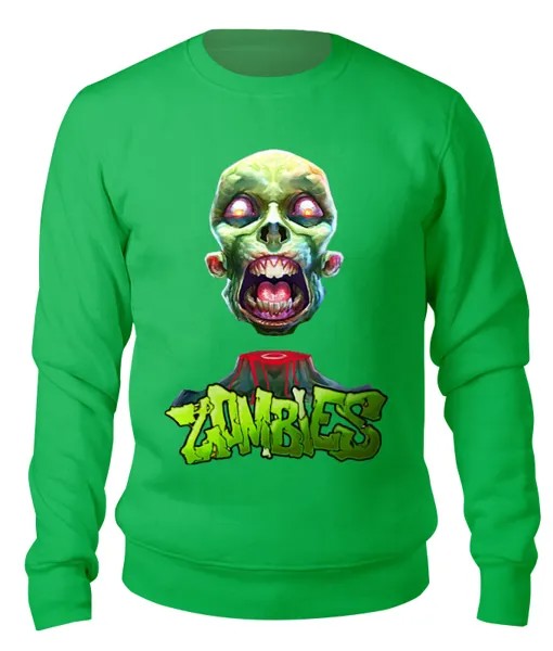 Свитшот унисекс Printio Zombie зеленый XL