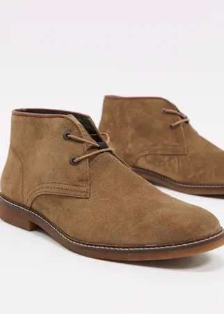 Светло-бежевые замшевые ботинки дезерты Barbour-Светло-бежевый