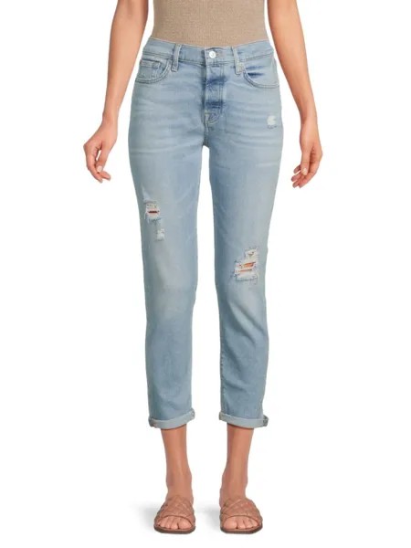 Укороченные джинсы Josefina с высокой посадкой 7 For All Mankind, цвет Wild Fleur