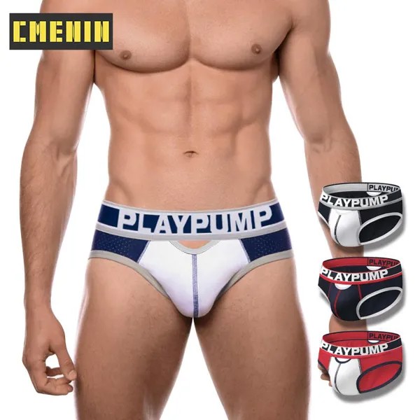 CMENIN PLAYPUMP Хлопок Низкая талия Гей Трусики Jockstrap Мужские трусы Горячее внутреннее белье Сексуальное мужское нижнее белье Короткие мужские трусы Cuecas PP9111