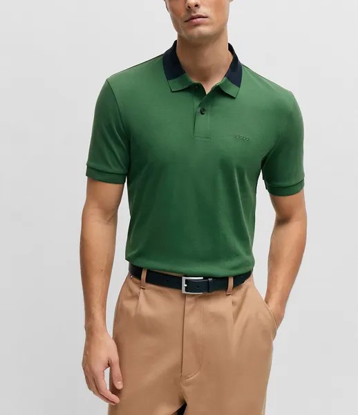 Рубашка поло с короткими рукавами Hugo Boss BOSS Phillipson 116 Slim Fit, зеленый