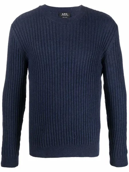 A.P.C. джемпер с отделкой в рубчик