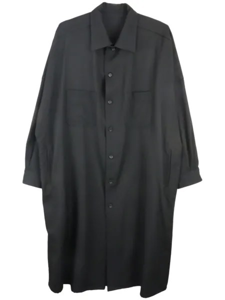 Yohji Yamamoto long-sleeve wool shirt, черный