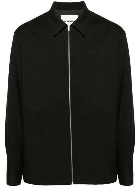Jil Sander рубашка на молнии, черный
