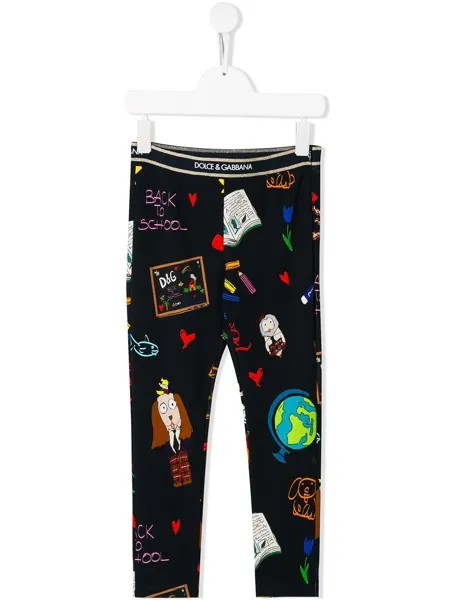 Dolce & Gabbana Kids легинсы со сплошным принтом