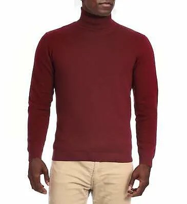Мужской однотонный бордовый пуловер из смеси хлопка Arthur Black, водолазка, рубашка-рубашка