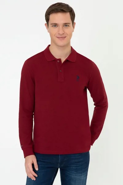 Лонгслив мужской U.S. POLO Assn. G081SZ0820TP03SK21 бордовый XS