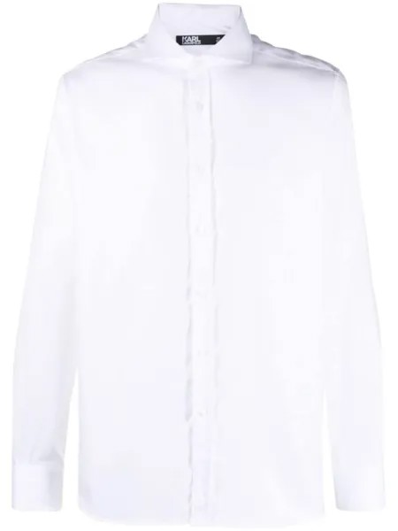 Karl Lagerfeld long-sleeve cotton shirt, белый