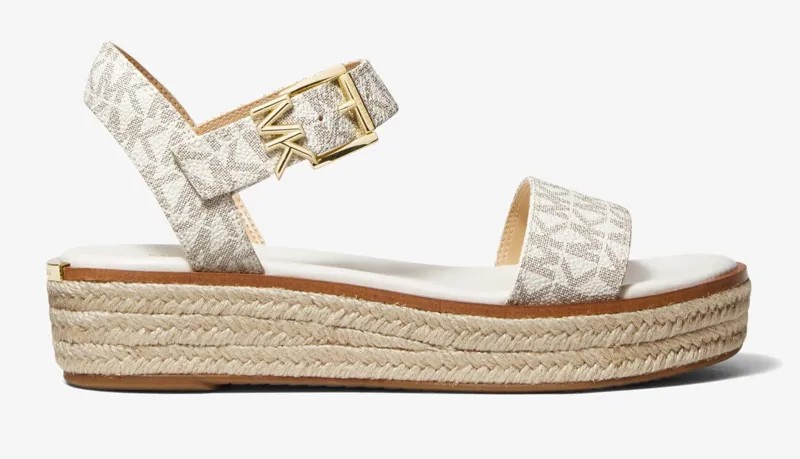 Босоножки на платформе Michael Michael Kors Richie Logo Espadrille, кремовый/бежевый