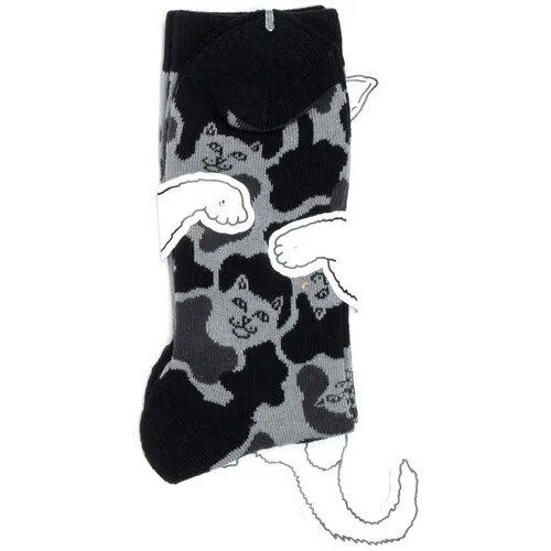 Носки с котом Ripndip Socks - Tropic Camo - Grey