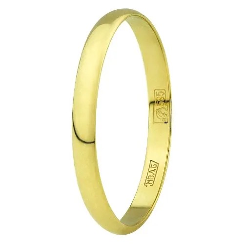 Кольцо обручальное Юверос, желтое золото, 585 проба, размер 22, желтый