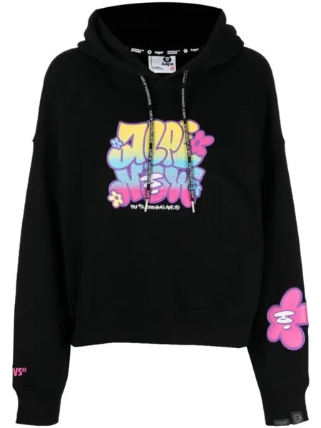 Худи с вышивкой AAPE BY *A BATHING APE, черный