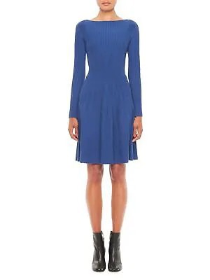 EMPORIO ARMANI Женское синее платье до колена с длинными рукавами + расклешенное платье 42