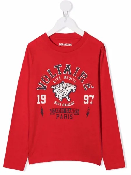 Zadig & Voltaire Kids футболка с длинными рукавами и логотипом