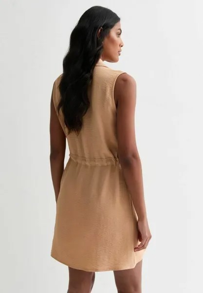 Платье-рубашка Sleeveless Utility New Look, светло-коричневый