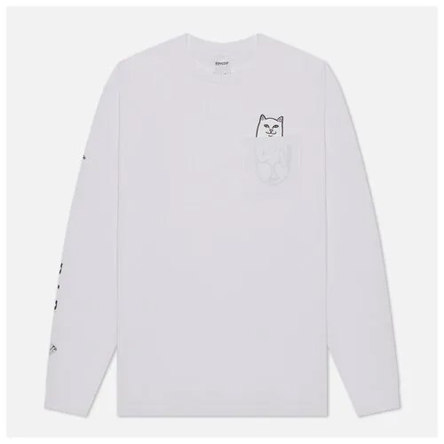 Мужской лонгслив Ripndip Lord Nermal Pocket белый , Размер XL