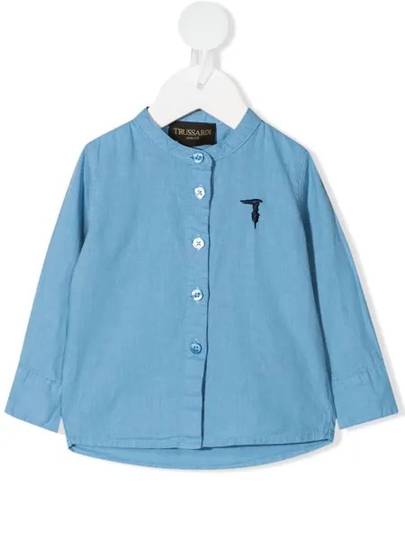 TRUSSARDI JUNIOR рубашка с вышитым логотипом