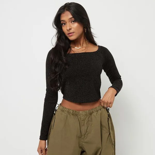 Лонгслив Off Shoulder Glitter Longsleeve Urban Classics, цвет Black