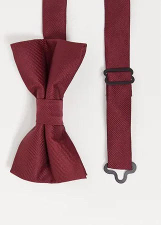 Атласный бордовый галстук-бабочка ASOS DESIGN-Красный