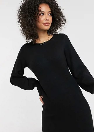 Черное платье-джемпер с объемными рукавами Vero Moda Tall-Черный цвет