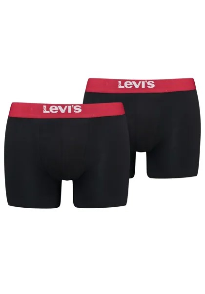 Боксеры Levi's (2 шт. в упаковке), с широким поясом с логотипом, красный