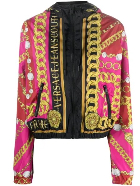 Versace Jeans Couture ветровка V-Emblem с цепочкой, розовый