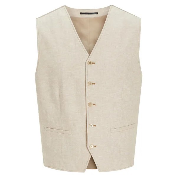 Жилет Jack & Jones Riviera Linen Vest, бежевый