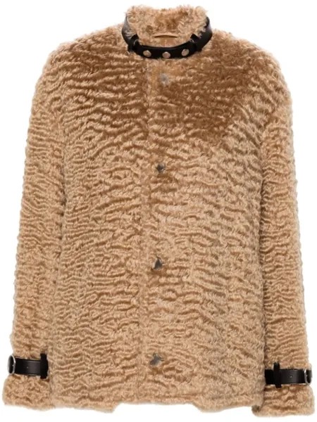 Jil Sander меховая шуба, коричневый