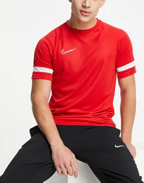 Красно-белая футболка Nike Football Academy-Красный