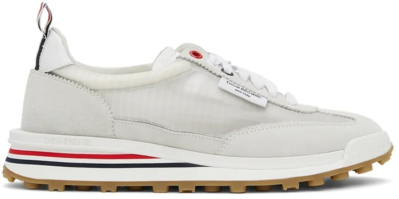 Белые кроссовки Tech Runner без подкладки Thom Browne