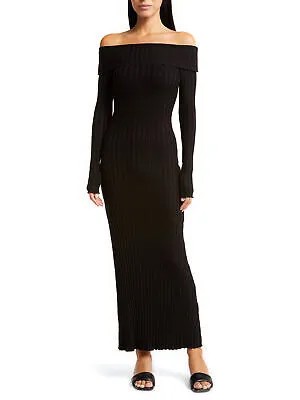 SIMON MILLER Женский черный пуловер с краем салата и длинным рукавом макси-платье-футляр XL