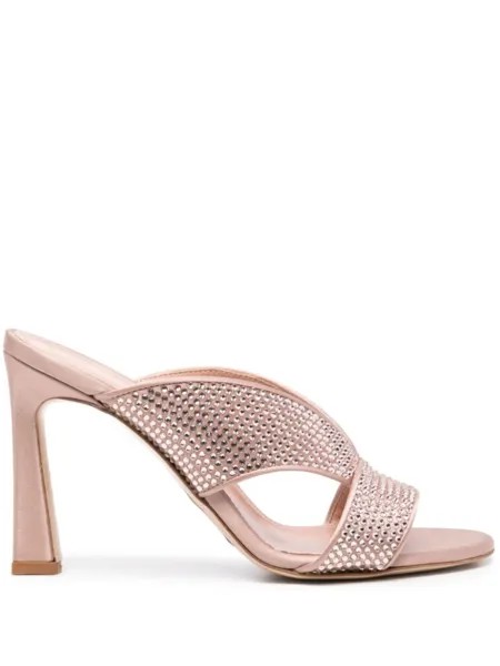 Alberta Ferretti мюли с кристаллами, розовый