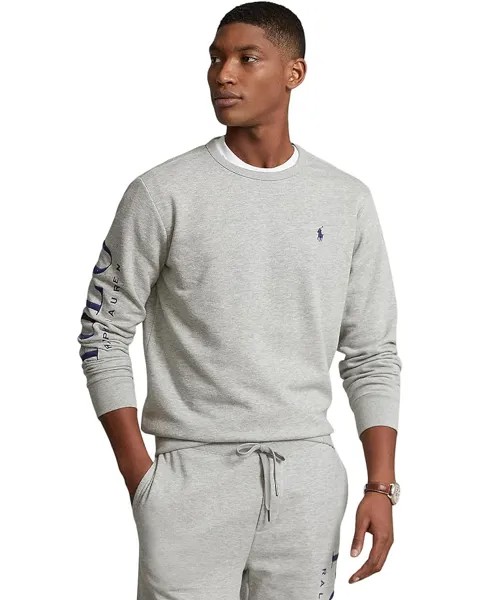 Толстовка Polo Ralph Lauren Logo-Embroidered Fleece, цвет Grey/Dark Blue