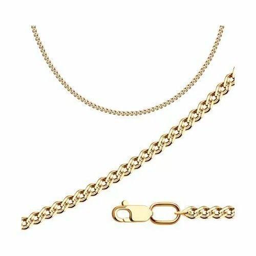 Цепь The Jeweller, серебро, 925 проба, золочение, полновесная, плетение нонна, длина 60 см., средний вес 4.52 гр., золотой