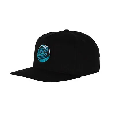 Кепка Santa Cruz Skateboards Wave Dot Snapback Hat (черная) с 5 панелями