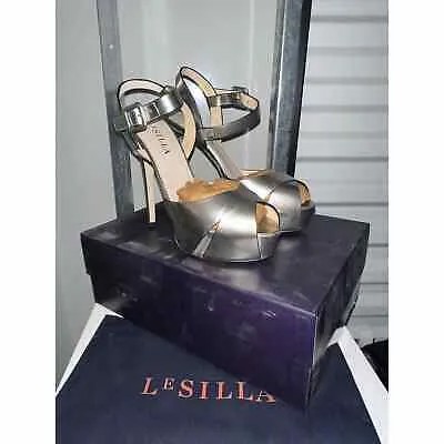 Женские серые сандалии LeSilla Platino с рифлением 38 евро США 8
