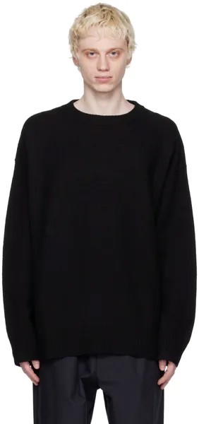 Черный ворсовый свитер Jil Sander